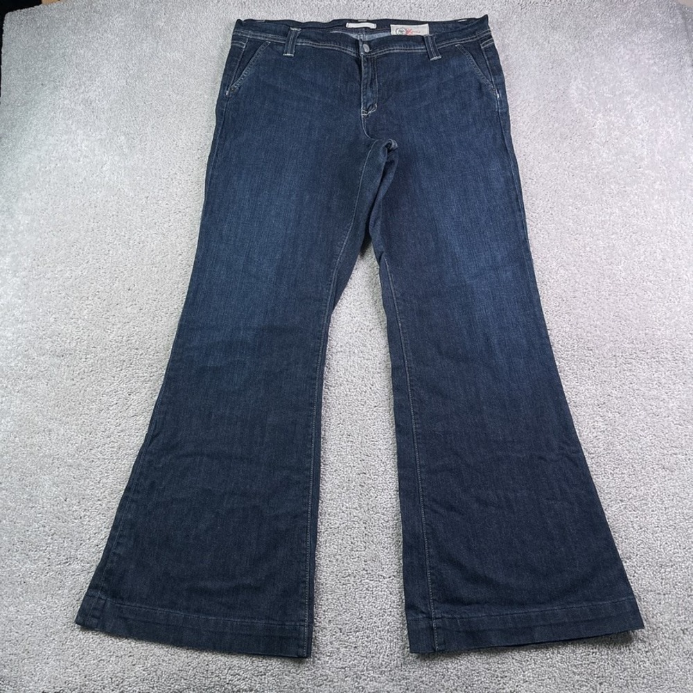 Gap Jeans Women 16 Blue 1969 Limited Edition Wide Leg Flare Dark Wash Denim